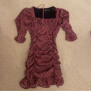 Burgundy Leopard Print Zara Dress